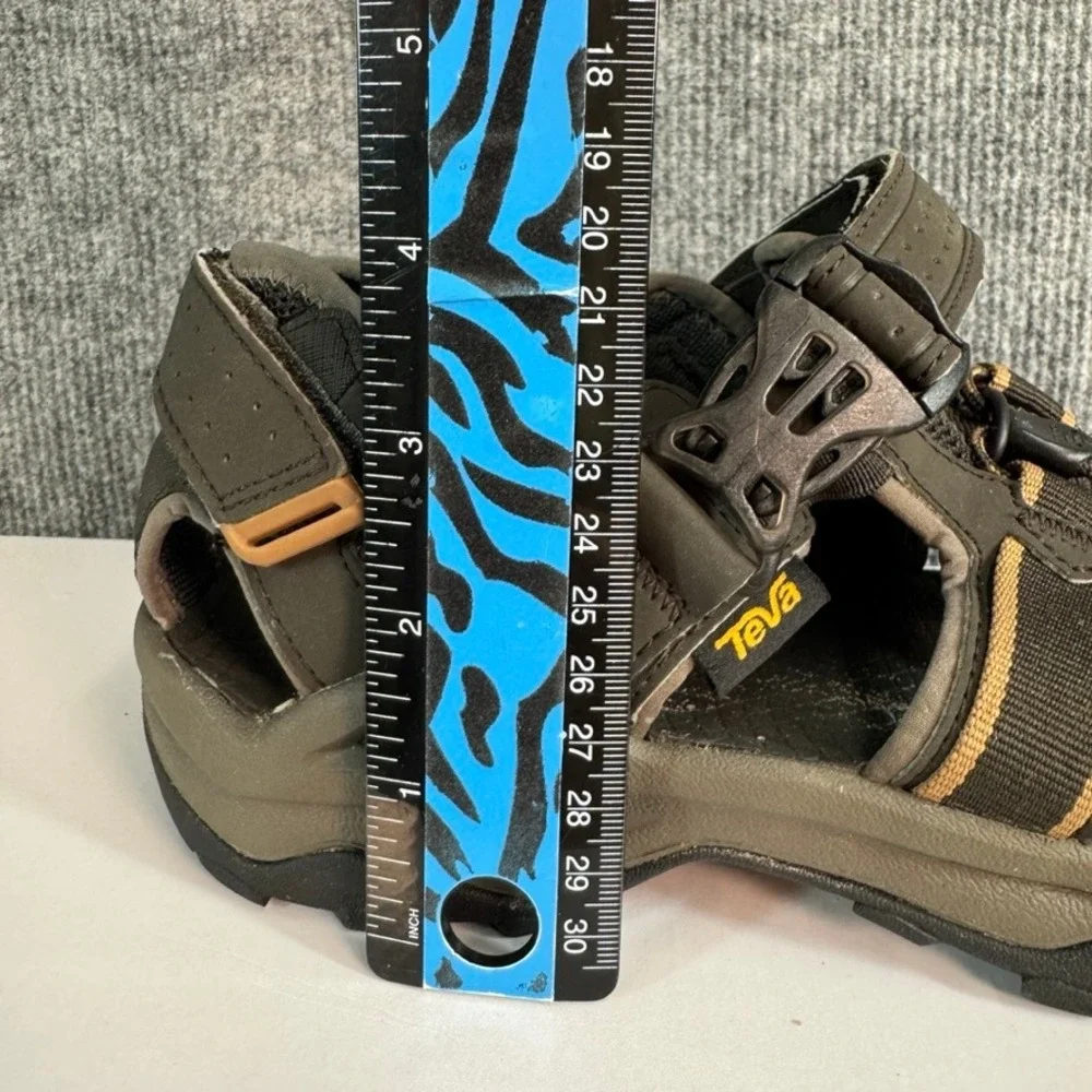 Teva Tanza Mens Closed Toe Hiking Sandals Olive Green Tan Water Shoes Size 8.5